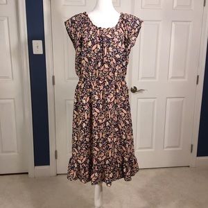 LC Lauren Conrad Blue Multi-Color Casual Dress